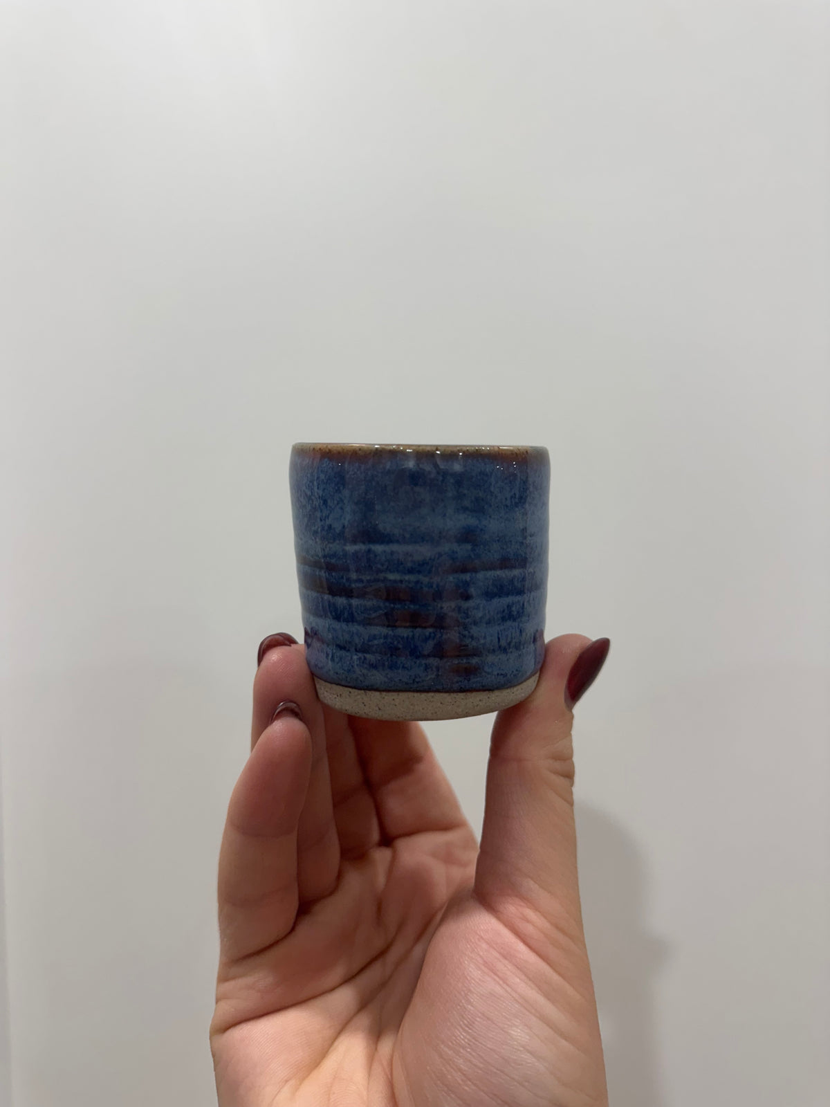 blue ribbed espresso cup