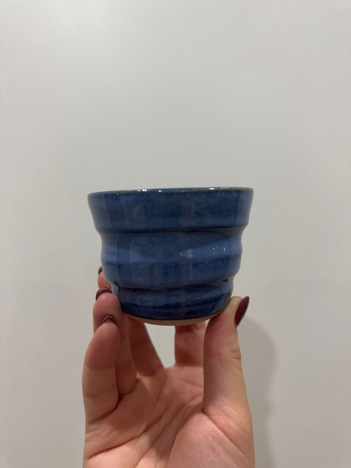 blue ribbed cup