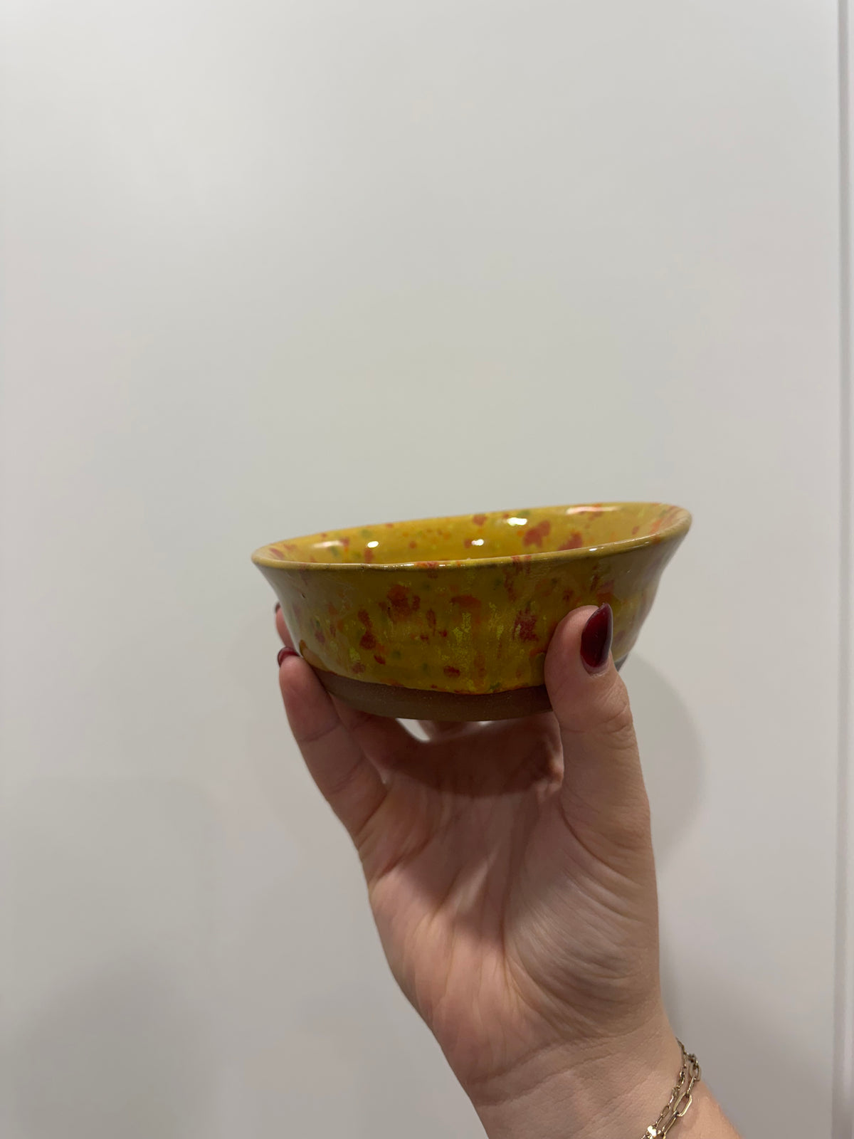yellow splatter bowl