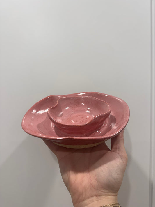 pink chip & dip platter